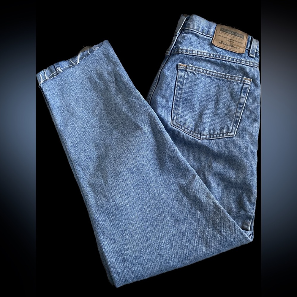 Eddie Bauer light wash mom jeans
